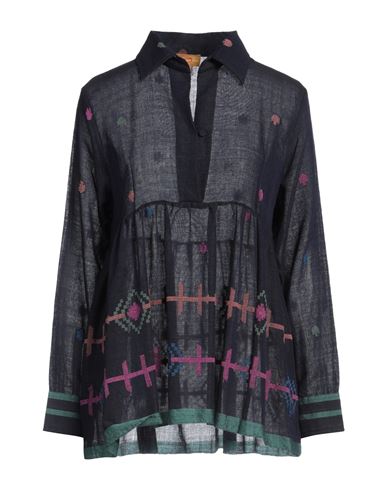 Francesca Bassi Woman Shirt Midnight Blue Size 1 Wool