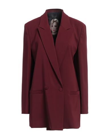 Cristinaeffe Woman Blazer Burgundy Size 12 Polyester, Elastane