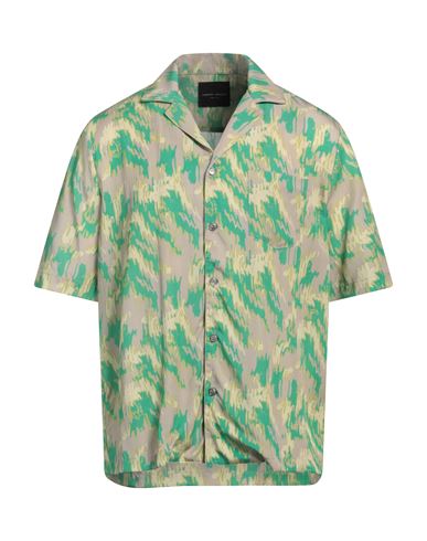 Roberto Collina Man Shirt Green Size 38 Viscose
