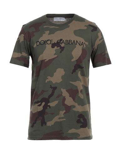 Dolce & Gabbana Man T-shirt Military Green Size M Cotton