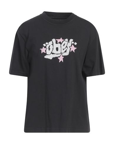 Obey Woman T-shirt Black Size S Cotton