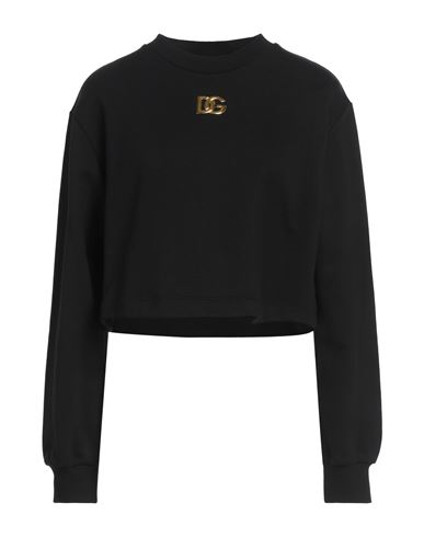 Dolce & Gabbana Woman Sweatshirt Black Size 4 Cotton, Pvc - Polyvinyl Chloride, Polyester