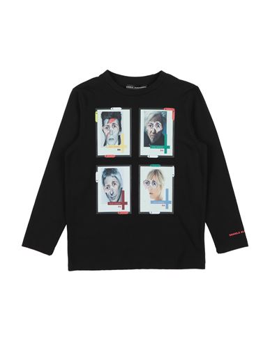 DANIELE ALESSANDRINI DANIELE ALESSANDRINI TODDLER BOY T-SHIRT BLACK SIZE 6 COTTON, ELASTANE 