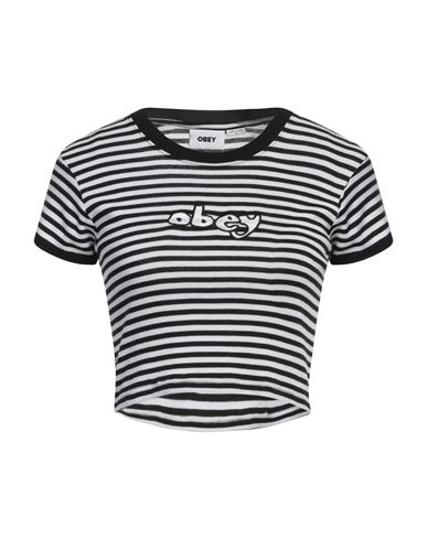 Obey Woman T-shirt Black Size L Cotton, Modal