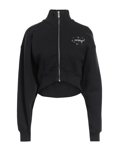 Off-white Woman Sweatshirt Black Size M Cotton, Elastane