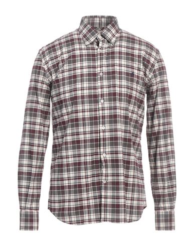 Brooksfield Man Shirt Plum Size 15 ¾ Cotton, Elastane