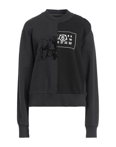 Mm6 Maison Margiela Woman Sweatshirt Black Size M Cotton