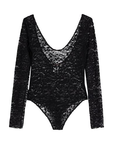 Jucca Woman Bodysuit Black Size 8 Polyamide, Cotton, Elastane