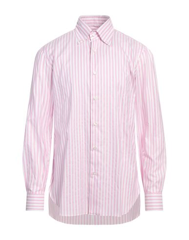 Barba Napoli Man Shirt Pink Size 16 Cotton
