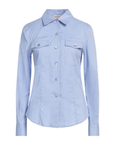 Semicouture Woman Shirt Light Blue Size 8 Cotton, Elastane