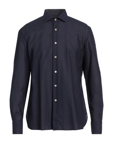 Shop Errico Formicola Napoli Man Shirt Midnight Blue Size 16 ½ Cotton