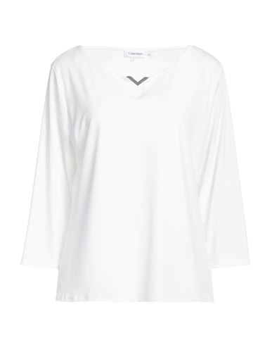 Calvin Klein Woman T-shirt White Size L Polyester