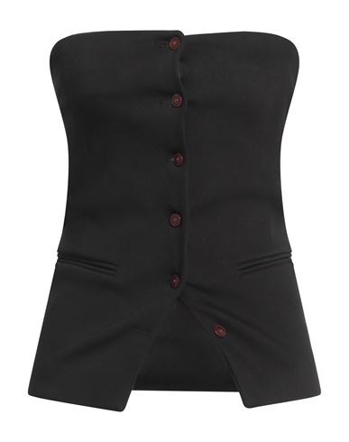 Alysi Chocolat Woman Top Black Size 6 Cotton, Polyamide, Elastane