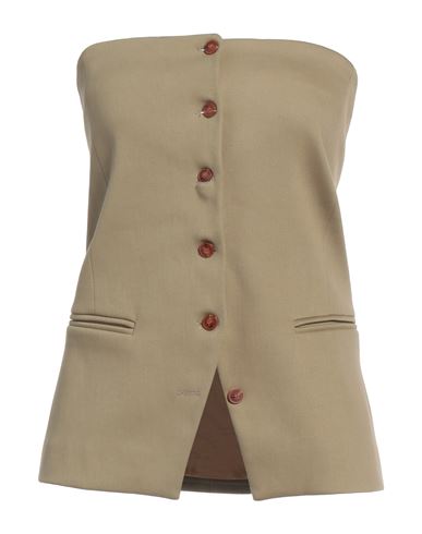Alysi Chocolat Woman Top Khaki Size 8 Cotton, Polyamide, Elastane