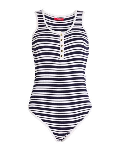 Guess Woman Bodysuit Navy Size L Viscose, Polyamide In Blue