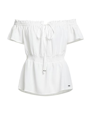 Guess Woman Top White Size Xl Polyester In White