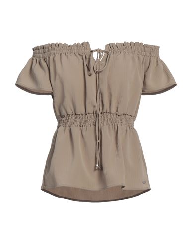 Guess Woman Top Khaki Size L Polyester