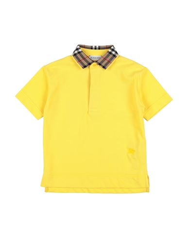 Burberry Babies'  Toddler Boy Polo Shirt Yellow Size 6 Cotton, Elastane