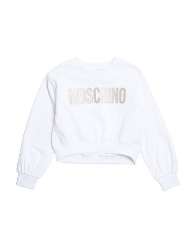 Moschino Kid Toddler Girl Sweatshirt White Size 5 Cotton, Elastane, Metallic Fiber, Polyamide, Paper