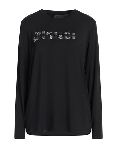 Blauer . Woman T-shirt Black Size M Modal, Elastane