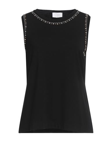 Clips More Woman Top Black Size 14 Viscose, Elastane