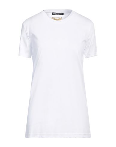 Dolce & Gabbana White Cotton Crew Neck Short Sleeves T-shirt