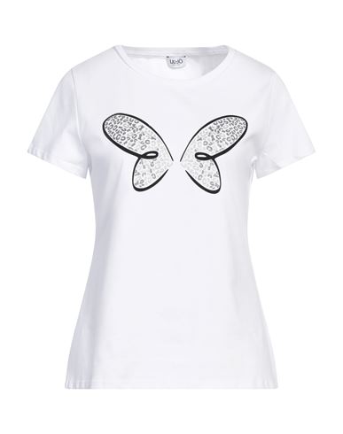 Liu •jo Woman T-shirt White Size L Cotton, Elastane