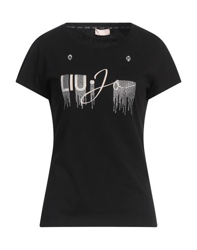 Liu •jo Woman T-shirt Black Size S Cotton