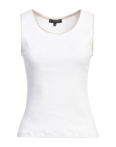 Tricot Chic Woman Tank Top White Size 6 Cotton, Viscose, Elastane, Nylon, Lurex