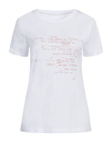 Armani Exchange Woman T-shirt White Size L Cotton