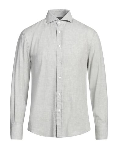 Brunello Cucinelli Man Shirt Light Grey Size Xxl Cotton, Cashmere