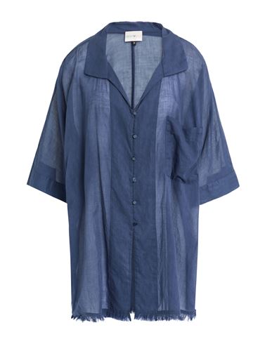 EMPORIO ARMANI EMPORIO ARMANI WOMAN SHIRT MIDNIGHT BLUE SIZE 12 COTTON 