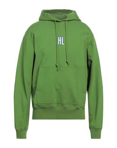 Helmut Lang Man Sweatshirt Green Size L Cotton, Elastane