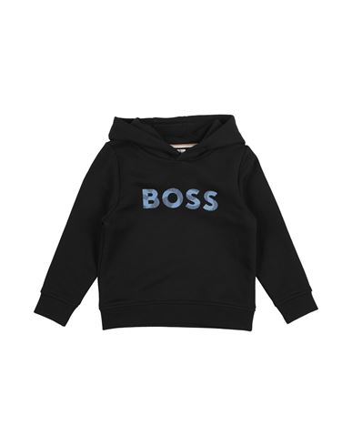 Hugo Boss Babies' Boss Toddler Boy Sweatshirt Black Size 4 Cotton, Polyester, Elastane