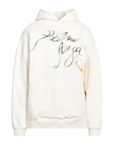 Shop Palm Angels Man Sweatshirt Ivory Size M Cotton