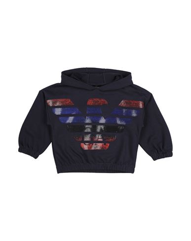 Emporio Armani Toddler Girl Sweatshirt Navy Size 7 Cotton, Polyester