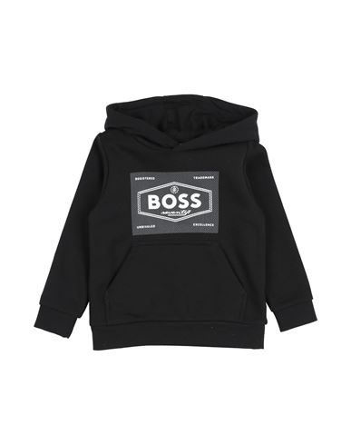 Hugo Boss Babies' Boss Toddler Boy Sweatshirt Black Size 5 Cotton, Polyester, Elastane