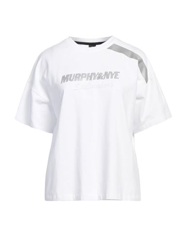 Murphy & Nye Woman T-shirt White Size M Cotton, Elastane