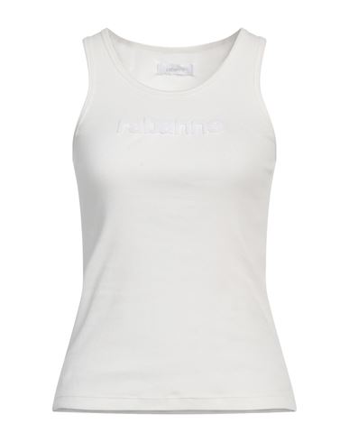 Rabanne Woman Tank Top White Size M Cotton, Elastane