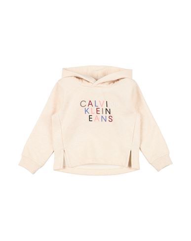 Calvin Klein Jeans Est.1978 Calvin Klein Jeans Toddler Girl Sweatshirt Beige Size 6 Cotton, Recycled Polyester In Nude