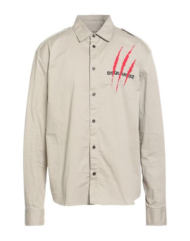 Dsquared2 Man Shirt Beige Size 42 Cotton, Elastane In Neutral