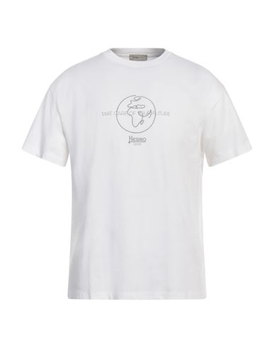 Herno Globe Man T-shirt White Size 40 Cotton