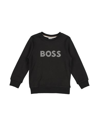 Hugo Boss Babies' Boss Toddler Boy Sweatshirt Black Size 5 Cotton, Polyester, Elastane
