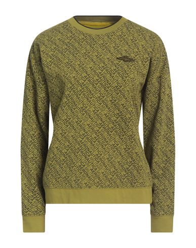 AERONAUTICA MILITARE AERONAUTICA MILITARE WOMAN SWEATSHIRT LIME GREEN SIZE L COTTON, ELASTANE 