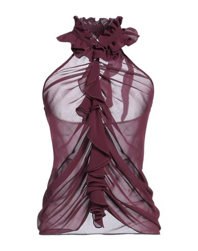 Pinko Woman Top Plum Size 8 Polyester In Brown