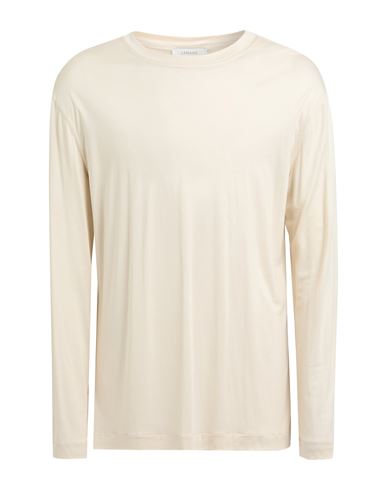 Lemaire Man T-shirt Beige Size M Silk In Neutral