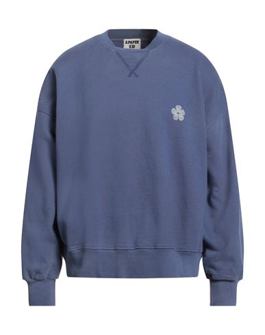 A Paper Kid Man Sweatshirt Blue Size M Cotton In Blue