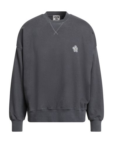 A Paper Kid Man Sweatshirt Charcoal Size L Cotton In Gray
