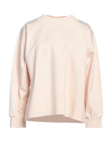 MARIUCCIA MARIUCCIA WOMAN SWEATSHIRT CREAM SIZE S VISCOSE, POLYAMIDE, ELASTANE 