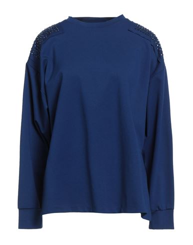 Shop Mariuccia Woman Sweatshirt Bright Blue Size M Viscose, Polyamide, Elastane